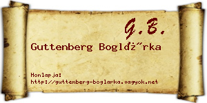 Guttenberg Boglárka névjegykártya
